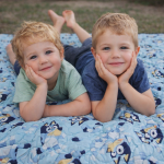 Childs Quilt- Dog on Blue.